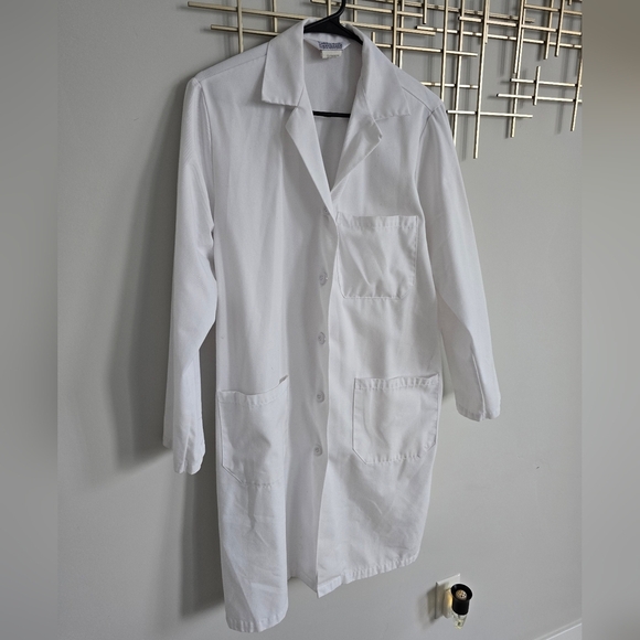 Two Piece White Lab Coat With Safety Glasses​ - Picture 1 of 9